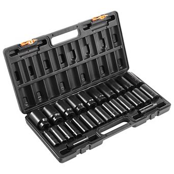 26 pc Drive Metric Impact Socket Set 1036 mm with Protective Storage Case
