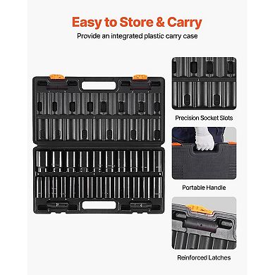 26-Piece Drive Metric Impact Socket Set 1036 mm with Protective Storage Case