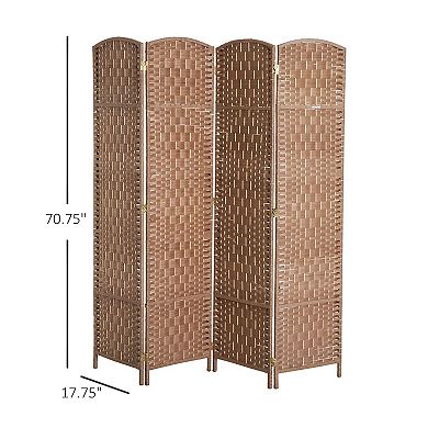 4 Panel Folding Room Divider Privacy Screen for Studio Apartment Home Office