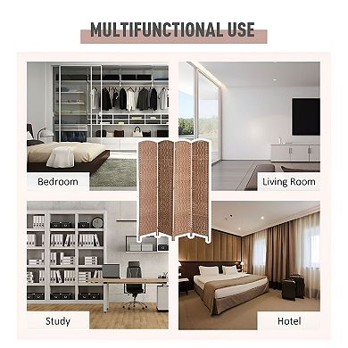 4 Panel Folding Room Divider Privacy Screen for Studio Apartment Home Office