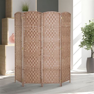 4 Panel Folding Room Divider Privacy Screen for Studio Apartment Home Office