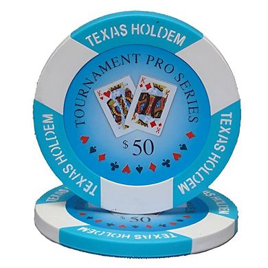 25 Pack $50 Poker Chips Clay Composite Casino Style for Cash Games