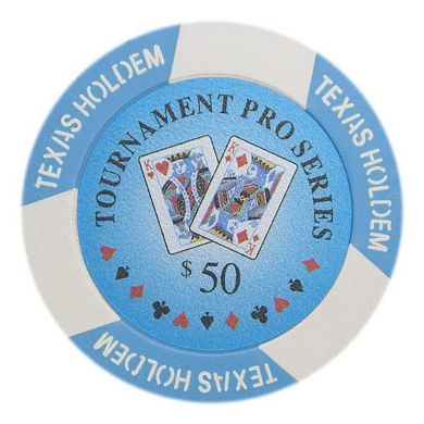 25 Pack $50 Poker Chips Clay Composite Casino Style for Cash Games