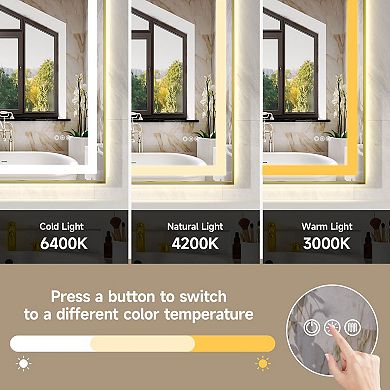 LED Bathroom Mirror with Front Back Lights