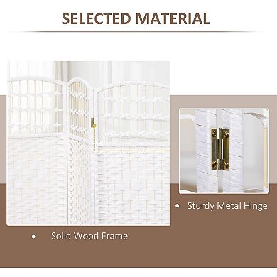 Six-Panel Folding Room Divider with Diamond Woven Paper Panels for Living Rooms