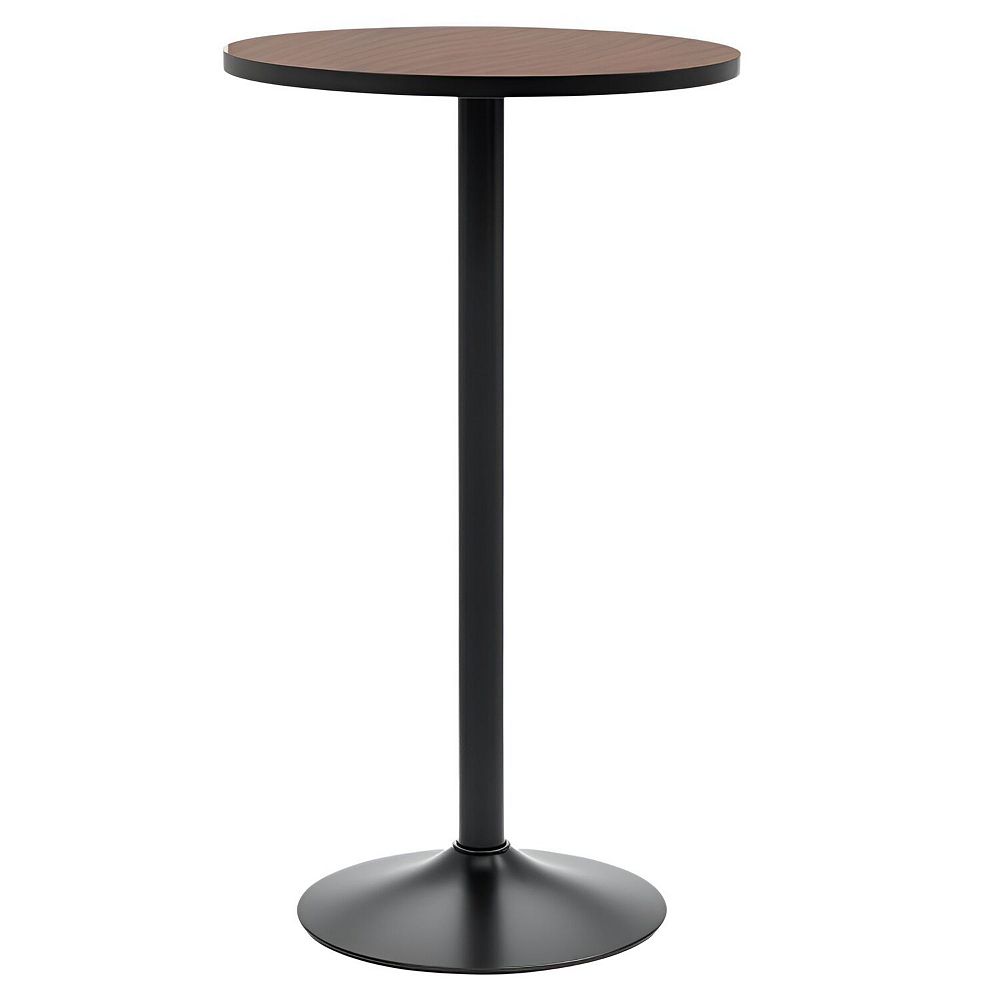 Compact Standing Table with Rustic Wood Top and Rust-Resistant Frame