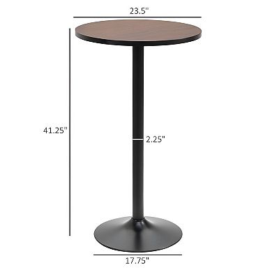 Compact Standing Table with Rustic Wood Top and Rust-Resistant Frame