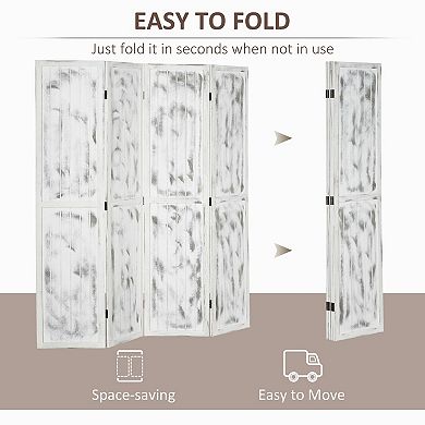 4-Panel Room Divider for Creating Private Spaces, Adjustable Foldable Screen