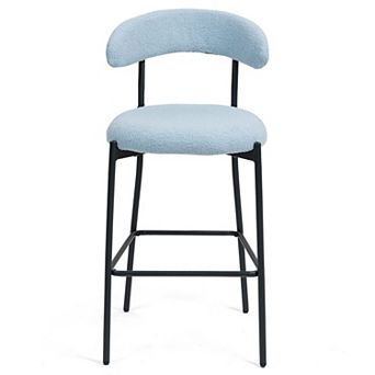 Soft Upholstered Chair Wool Look Seat for Vanity Office or Study