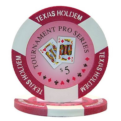 25 Pack Clay Composite $5 Poker Chips for Home Game Room Set