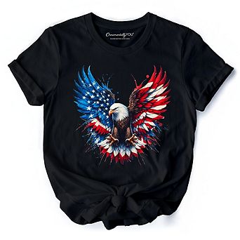Bald Eagle American Flag T-Shirt, Patriotic Freedom Tee