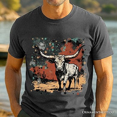 Western Longhorn Bull T-Shirt, Cowboy Rodeo Tee