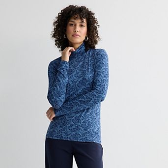 Petite Croft & Barrow® Fitted Long Sleeve Turtleneck