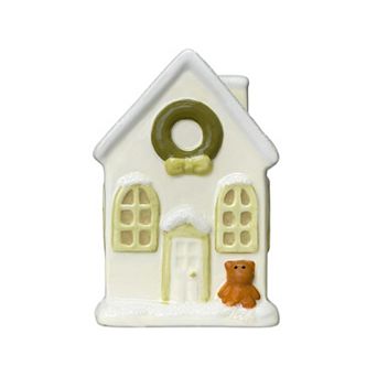 St. Nicholas Square® Ceramic House with Wreath Holiday Table Decor