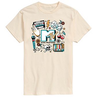 Men's MTV Logo Vintage Flash Tattoos Graphic Tee