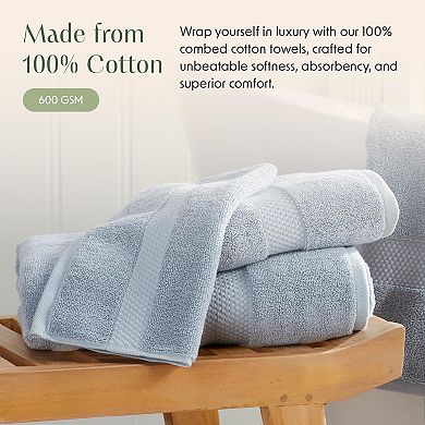 Springtree Home 100% Cotton Ultra Quick Dry Bath Towel Set Queenstown Collection
