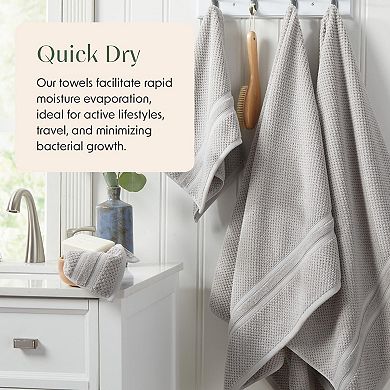 Springtree Home 100% Combed Cotton Bath Towel Set Popcorn Design Poli Collection