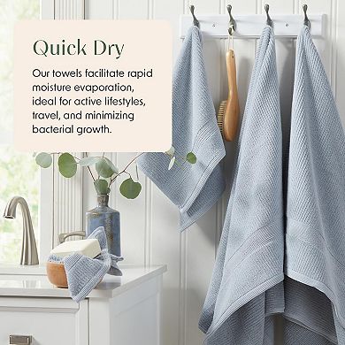 Springtree Home 100% Combed Cotton Ribbed Bath Towel Set Mauro Collection