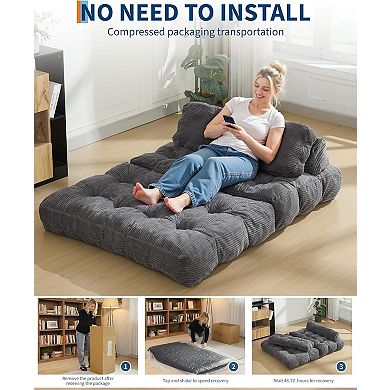 Folding Sofa Bed - Convertible Sleeper Chair with Pillow and Back Support Boneless Mattress