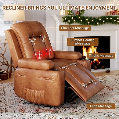 Adjustable Power Lift Recliner with Massage, Heat, USB Port and Side Pocket