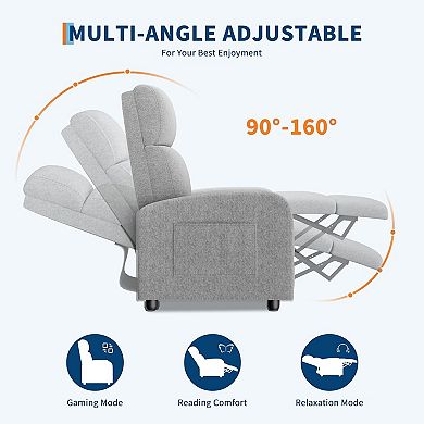 Ergonomic Adjustable Recliner Chair for Adults - Enhanced with Side Pocket, Tall Back