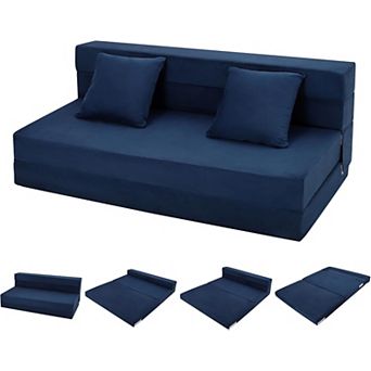 Convertible Folding Sofa Bed with Memory Foam - Futon Sleeper Chair and Foldable Mattress
