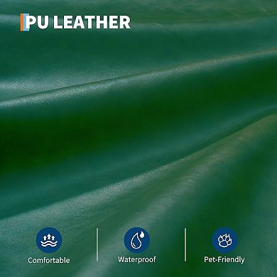 Convertible Futon Sofa Bed - Mid-Century Modern Faux Leather Loveseat and Sleeper