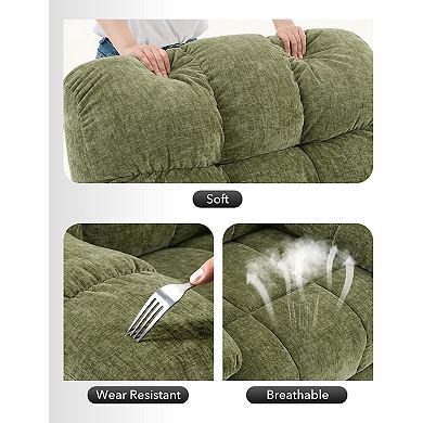 360° Swivel Rocking Recliner Chair - Upholstered Glider with Side Pockets and Durable Steel Frame