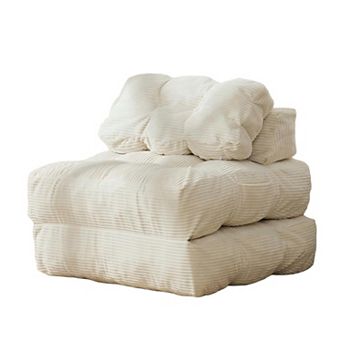 Folding Convertible Sofa Bed with Pillow and Side Pocket - Portable Sleeper Chair, No Assembly