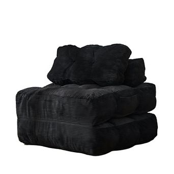Folding Convertible Sofa Bed with Pillow and Side Pocket - Portable Sleeper Chair, No Assembly