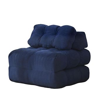 Folding Convertible Sofa Bed with Pillow and Side Pocket - Portable Sleeper Chair, No Assembly