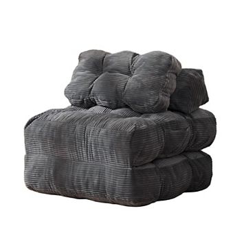 Folding Convertible Sofa Bed with Pillow and Side Pocket - Portable Sleeper Chair, No Assembly