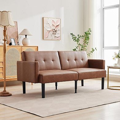 Convertible Futon Sofa Bed with Adjustable Backrest - Sleeper for Living Room, Bedroom, Apartment