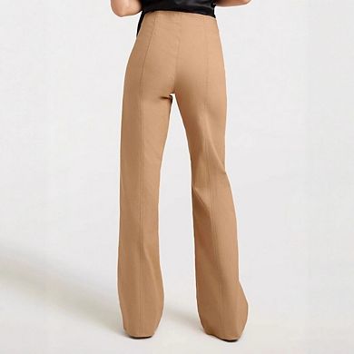 Women's Casual High Waist Cargo Jeans Stretch Button Wide Leg Denim Pants with Pockets
