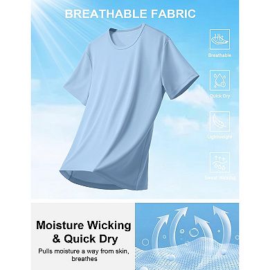 COOFANDY 3 Pack Men' Workout Shirts Quick Dry Moisture Wicking Athletic T-Shirts Casual Crew Neck