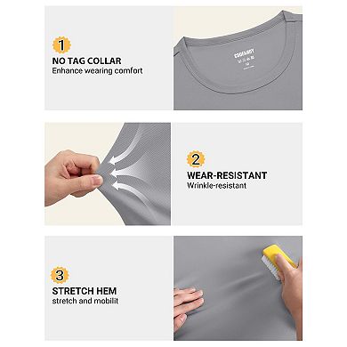 COOFANDY 3 Pack Men' Workout Shirts Quick Dry Moisture Wicking Athletic T-Shirts Casual Crew Neck