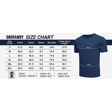 COOFANDY 3 Pack Men' Workout Shirts Quick Dry Moisture Wicking Athletic T-Shirts Casual Crew Neck
