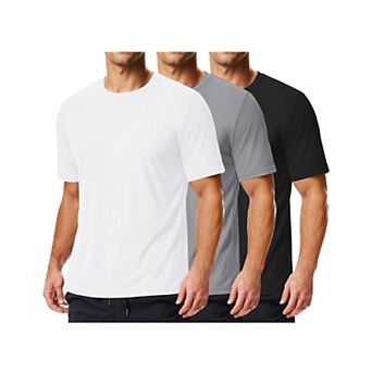 COOFANDY 3 Pack Men' Workout Shirts Quick Dry Moisture Wicking Athletic T-Shirts Casual Crew Neck