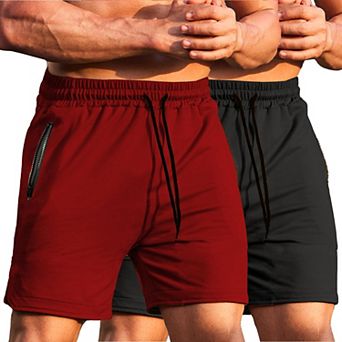 COOFANDY Men' 2 Pack Running Athletic Shorts 7 Inch Gym Workout Shorts Basketball Shorts with