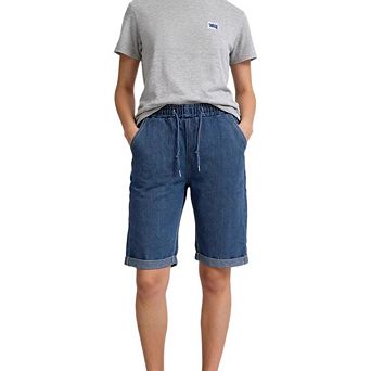Women's Straight Denim Bermuda Shorts Drawstring Relaxed Fit Cuffed Casual Knee Length Shorts