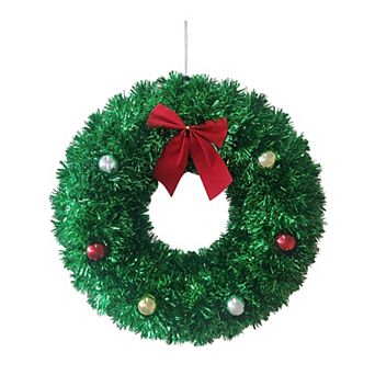 St. Nicholas Square® Tinsel Bauble & Bow Wreath