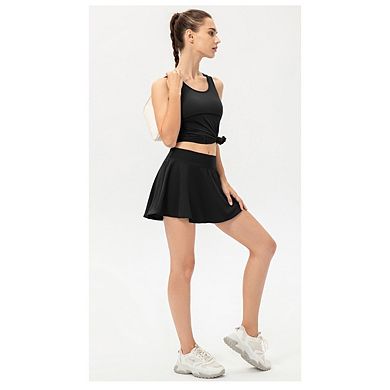 Women's Quick Dry Athletic Skort High Waisted Pleated Tennis Skirts Shorts Lightweight Golf Skorts
