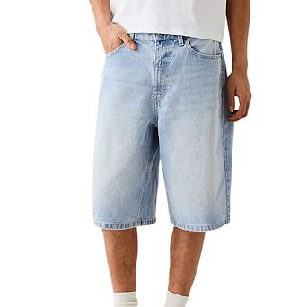 Mens Bermuda Jean Shorts Fit Vintage Wide Leg Jorts Y2K Streetwear Hip Hop Casual Denim Shorts