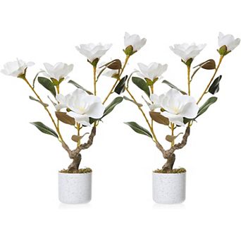 2-Pack 24" White Faux Orchids Real Touch