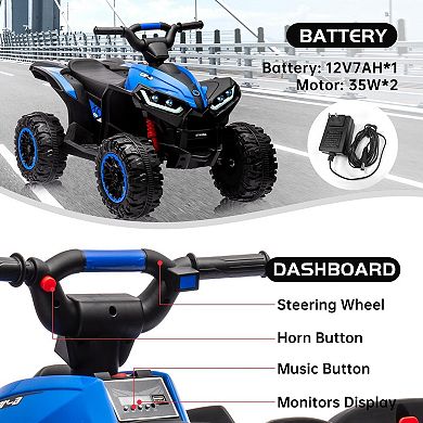ANIXOL 12V Kids ATV Ride-On with Remote Control