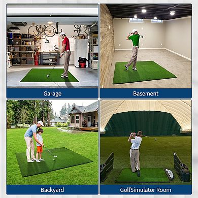 Golf Hitting Mat, 31 mm Golf Mats for Practice Turf Driving Range Mats Works with Golf Simulators