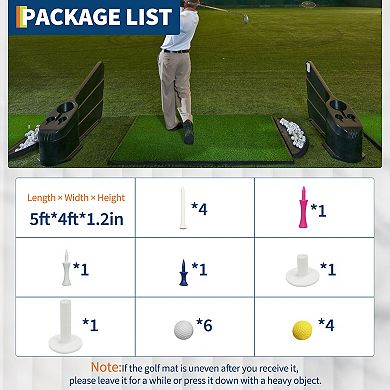 Golf Hitting Mat, 31 mm Golf Mats for Practice Turf Driving Range Mats Works with Golf Simulators