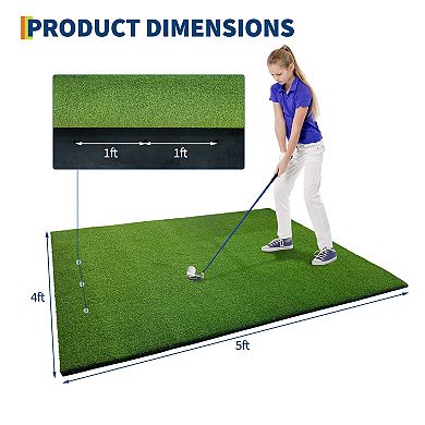 Golf Hitting Mat, 31 mm Golf Mats for Practice Turf Driving Range Mats Works with Golf Simulators