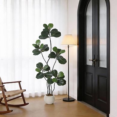 6FT Fiddle Leaf Fig Tree with Cement Planter
