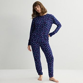 Women's Sonoma Goods For Life® Cozy Knit Pajama Top & Pajama Bottoms Set